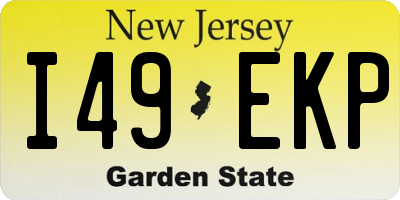 NJ license plate I49EKP