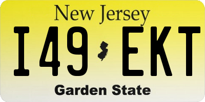 NJ license plate I49EKT