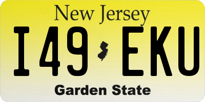 NJ license plate I49EKU