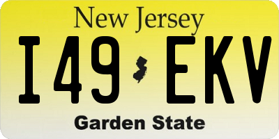 NJ license plate I49EKV