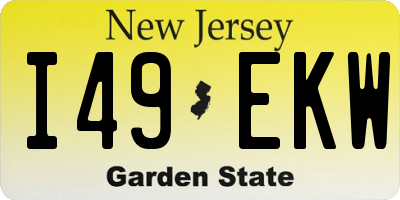 NJ license plate I49EKW