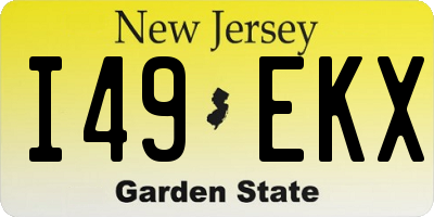 NJ license plate I49EKX
