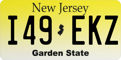 NJ license plate I49EKZ