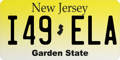NJ license plate I49ELA