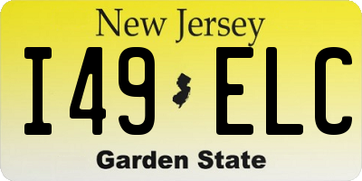 NJ license plate I49ELC