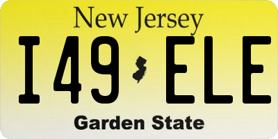 NJ license plate I49ELE