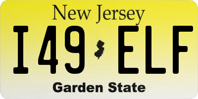 NJ license plate I49ELF