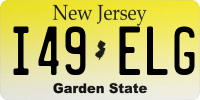 NJ license plate I49ELG
