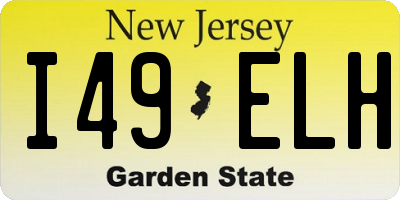 NJ license plate I49ELH