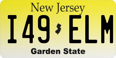 NJ license plate I49ELM