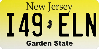NJ license plate I49ELN