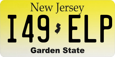 NJ license plate I49ELP