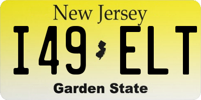 NJ license plate I49ELT