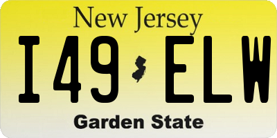 NJ license plate I49ELW