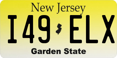 NJ license plate I49ELX