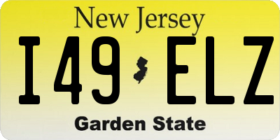 NJ license plate I49ELZ