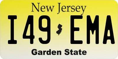NJ license plate I49EMA