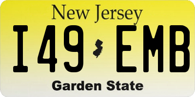 NJ license plate I49EMB