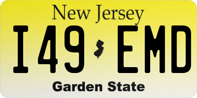 NJ license plate I49EMD