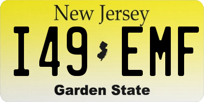 NJ license plate I49EMF