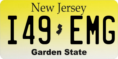 NJ license plate I49EMG