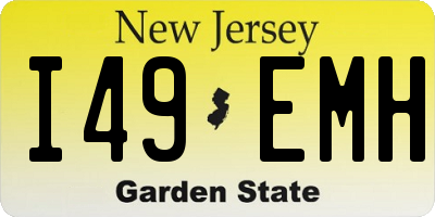 NJ license plate I49EMH