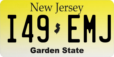 NJ license plate I49EMJ
