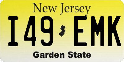 NJ license plate I49EMK
