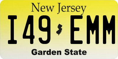 NJ license plate I49EMM