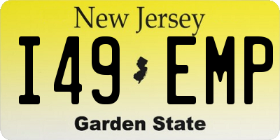 NJ license plate I49EMP