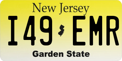 NJ license plate I49EMR