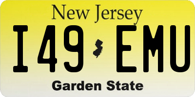 NJ license plate I49EMU