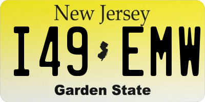 NJ license plate I49EMW