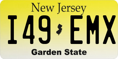 NJ license plate I49EMX