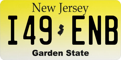 NJ license plate I49ENB
