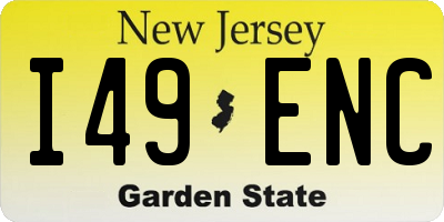 NJ license plate I49ENC