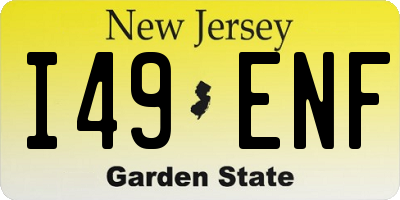 NJ license plate I49ENF