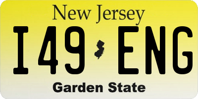 NJ license plate I49ENG