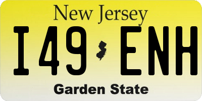 NJ license plate I49ENH