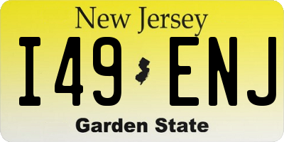 NJ license plate I49ENJ