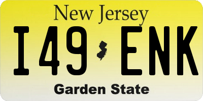 NJ license plate I49ENK