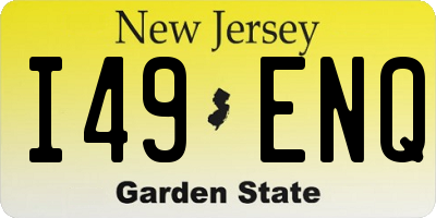 NJ license plate I49ENQ