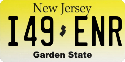 NJ license plate I49ENR