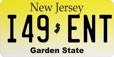 NJ license plate I49ENT