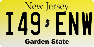 NJ license plate I49ENW