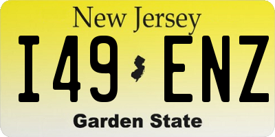 NJ license plate I49ENZ