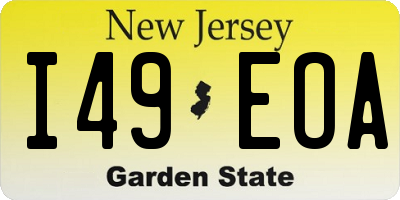 NJ license plate I49EOA