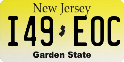 NJ license plate I49EOC
