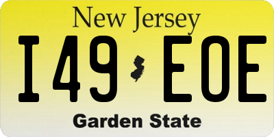 NJ license plate I49EOE