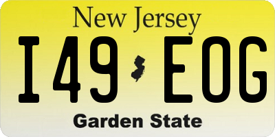 NJ license plate I49EOG